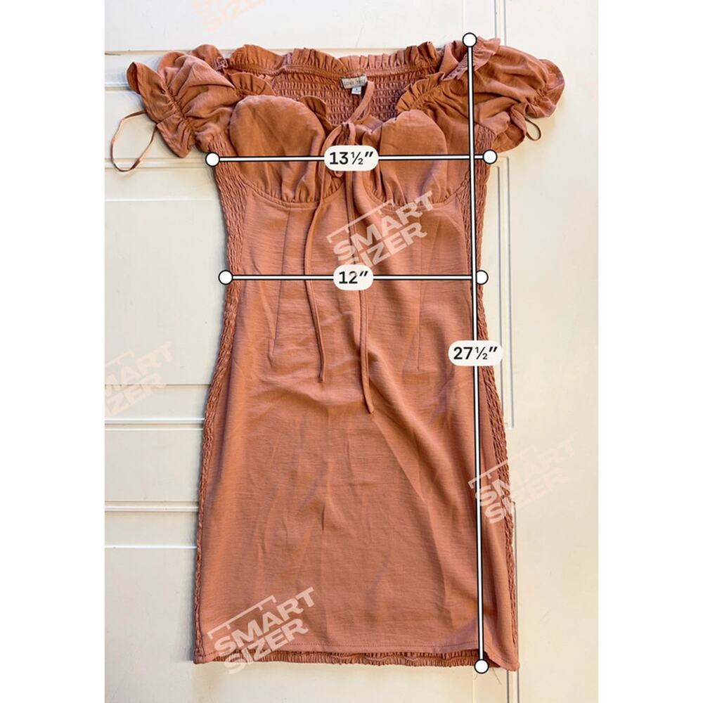 Love Tree Womens Sz S Coral Pink Orange Ruffled Smocked Mini Dress - Picture 5 of 6